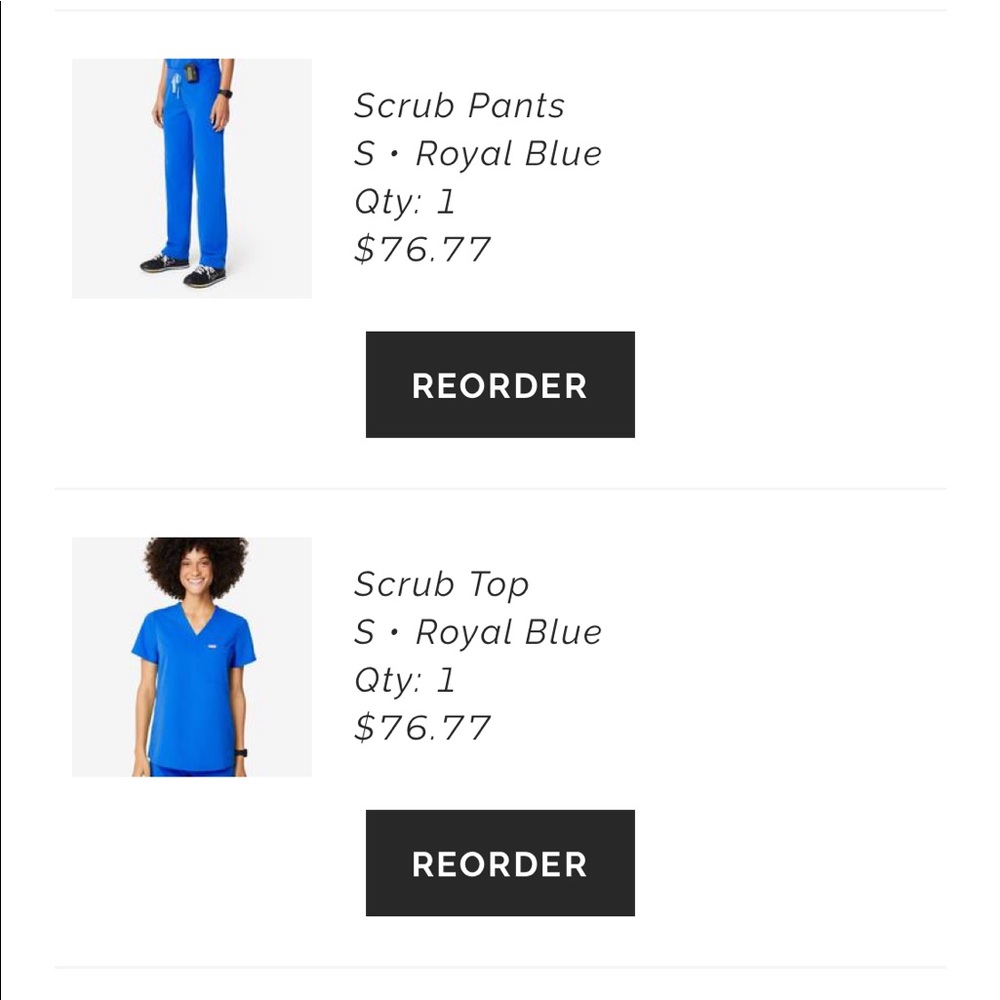 FIGS Scrubs set in Royal Blue